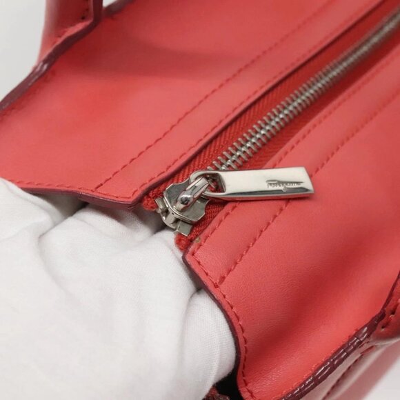 Salvatore Ferragamo Hand Bag Leather 2way Pink Silver Auth - Picture 11 of 16